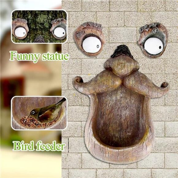 Tree Face Bird Feeder, Tree Faces Decor Outdoor, Tree Decorations Outdoor, - Picture 3 of 8